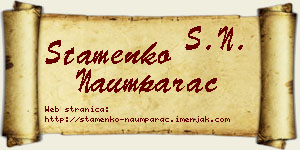 Stamenko Naumparac vizit kartica